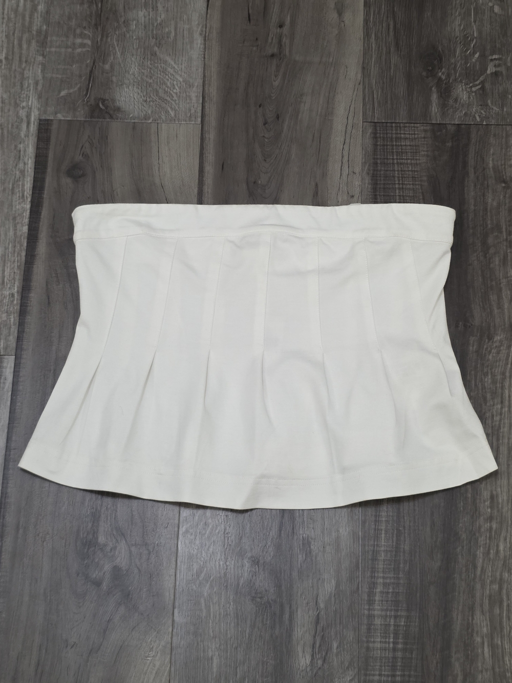 Anthropologie Maeve Cream Strapless A-Line Pleated Top